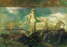 Копия картины "minerva in a chariot" художника "тайер эббот хэндерсон"