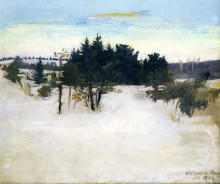 Копия картины "winter landscape" художника "тайер эббот хэндерсон"