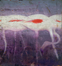 Репродукция картины "white flamingoes" художника "тайер эббот хэндерсон"