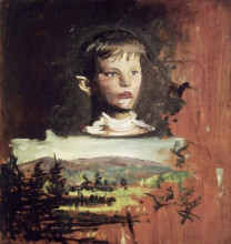 Репродукция картины "head of a boy (recto)" художника "тайер эббот хэндерсон"
