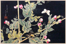 Репродукция картины "sweetpeas and butterflies" художника "такахаси шотэй"