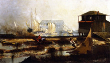 Картина "harbor scene" художника "таннер генри оссава"