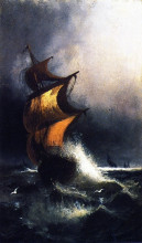 Копия картины "ship in a storm" художника "таннер генри оссава"