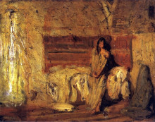 Копия картины "study for the annunciation" художника "таннер генри оссава"