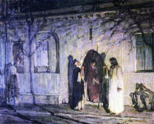 Картина "christ with the canaanite woman and her daughter" художника "таннер генри оссава"
