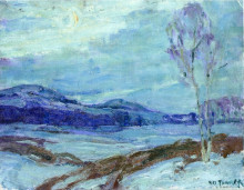 Репродукция картины "landscape in moonlight" художника "таннер генри оссава"