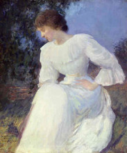Картина "portrait of a woman in white" художника "тарбелл эдмунд чарльз"