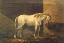 Картина "horse in the barn" художника "таттареску георге"