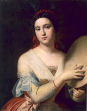 Репродукция картины "woman with tambourine" художника "таттареску георге"