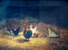 Репродукция картины "chickens" художника "таттареску георге"