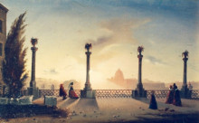 Картина "the terrace on monte pincio" художника "таттареску георге"
