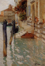 Репродукция картины "on the grand canal, venice" художника "таулов фриц"