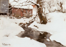 Репродукция картины "winter on the isle of stord" художника "таулов фриц"