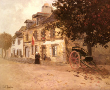 Копия картины "a village street in france" художника "таулов фриц"