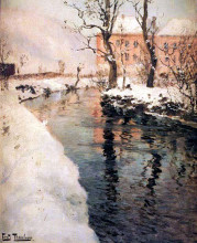 Репродукция картины "a river in the winter" художника "таулов фриц"