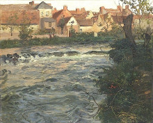 Репродукция картины "landscape and river" художника "таулов фриц"
