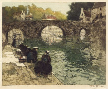 Картина "washerwomen at quimperle" художника "таулов фриц"