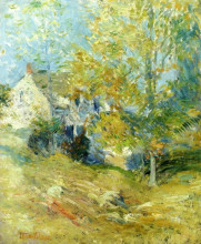 Картина "the artist&#39;s house through the trees (also known as autumn afternoon)" художника "твахтман (tуоктмен) джон генри"