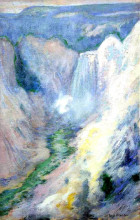 Копия картины "waterfall in yellowstone" художника "твахтман (tуоктмен) джон генри"