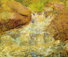 Репродукция картины "waterfall, greenwich" художника "твахтман (tуоктмен) джон генри"