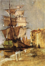Репродукция картины "venetian sailing vessel" художника "твахтман (tуоктмен) джон генри"