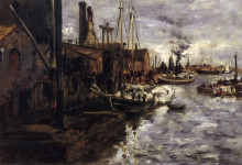 Копия картины "end of the pier, new york harbor" художника "твахтман (tуоктмен) джон генри"