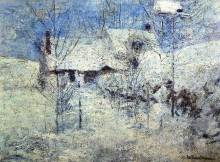 Репродукция картины "snowbound" художника "твахтман (tуоктмен) джон генри"
