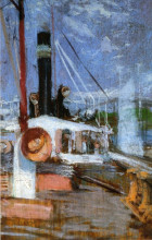 Репродукция картины "aboard a steamer" художника "твахтман (tуоктмен) джон генри"