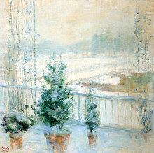 Картина "balcony in winter" художника "твахтман (tуоктмен) джон генри"