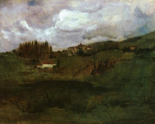 Репродукция картины "tuscan landscape" художника "твахтман (tуоктмен) джон генри"
