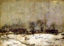 Репродукция картины "winter landscape, cincinnati" художника "твахтман (tуоктмен) джон генри"