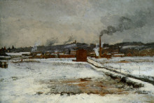 Репродукция картины "winter landscape" художника "твахтман (tуоктмен) джон генри"