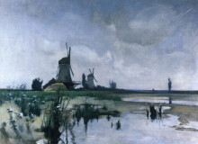Картина "windmills" художника "твахтман (tуоктмен) джон генри"