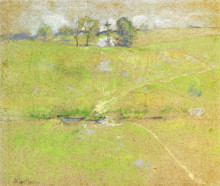 Репродукция картины "path in the hills, branchville, connecticut" художника "твахтман (tуоктмен) джон генри"