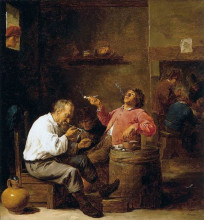 Репродукция картины "smokers in an interior" художника "тенирс младший давид"