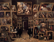 Картина "the archduke leopold wilhelm in his picture gallery in brussels" художника "тенирс младший давид"