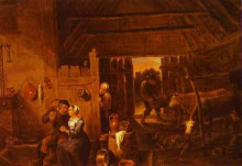 Копия картины "flanders in a peasant cottage" художника "тенирс младший давид"