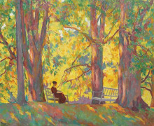 Картина "woman in the park" художника "теодореску-сион ион"