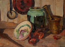 Копия картины "still-life with vegetables and pottery" художника "теодореску-сион ион"