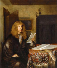 Репродукция картины "portrait of a man reading" художника "терборх герард"