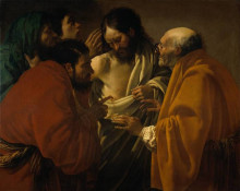 Картина "the incredulity of st. thomas" художника "тербрюгген хендрик"