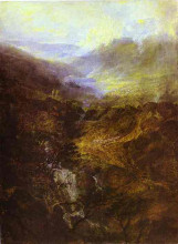 Репродукция картины "morning amongst the coniston fells, cumberland" художника "тёрнер уильям"