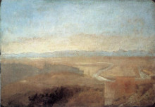 Репродукция картины "hill town on the edge of the campagna" художника "тёрнер уильям"
