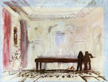 Репродукция картины "playing billiards, petworth" художника "тёрнер уильям"
