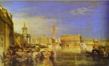 Репродукция картины "bridge of sighs, ducal palace and custom house, venice canaletti painting" художника "тёрнер уильям"