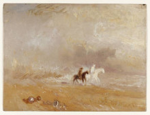 Репродукция картины "riders on a beach" художника "тёрнер уильям"