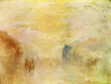 Репродукция картины "sunrise, with a boat between headlands" художника "тёрнер уильям"