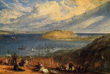 Репродукция картины "falmouth harbour, cornwall" художника "тёрнер уильям"