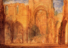 Картина "interior of fountains abbey, yorkshire" художника "тёрнер уильям"