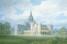 Репродукция картины "perspective view of fonthill abbey from the south west" художника "тёрнер уильям"